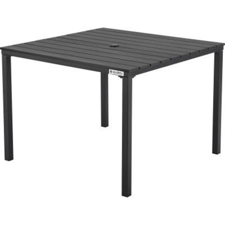 GEC Global Industrial 40in Square Resin Outdoor Dining Table, Black 436983BK